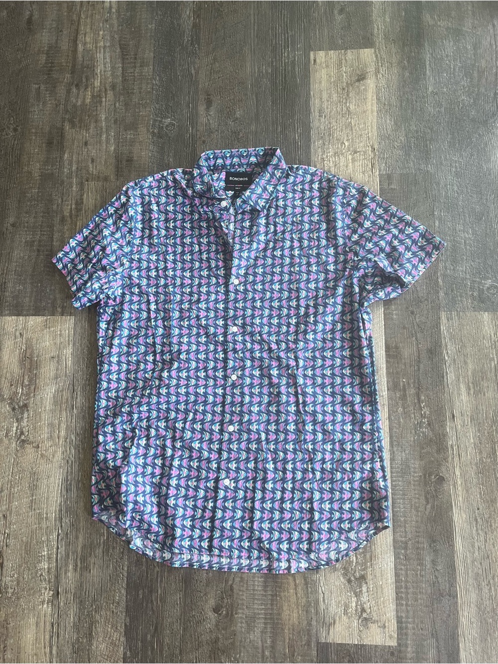 Bonobos Purple & Blue Geometric Short-Sleeve Shirt